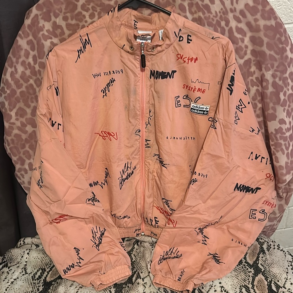 Adidas RYV pink cropped track suit jacket